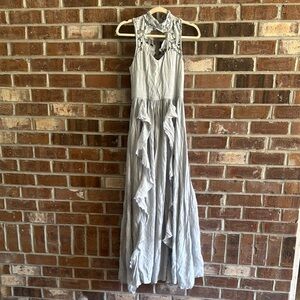 Chic Sleeveless Gray Maxi Dress